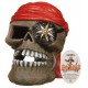 DECORACAO em RESINA Cranio Pirata 9,5x13,5x13,5cm