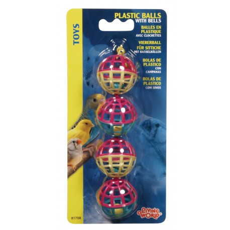 BOLAS DE PLÁSTICO C/SINOS P/PÁSSAROS | BRINQUEDOS LIVING WORLD