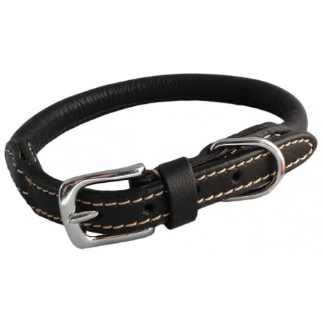 COLEIRA COURO REDON. PRETA 15/40