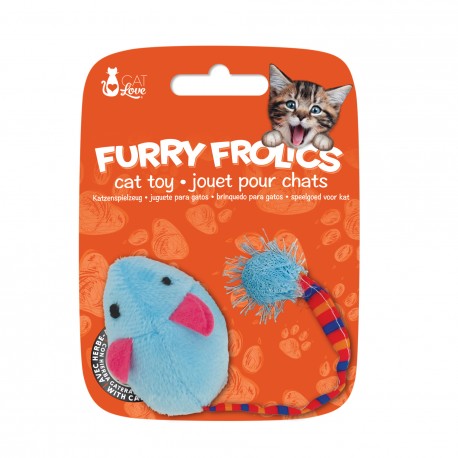 BRINQ. RATO C/ERVA GATO CAT LOVE, AZUL
