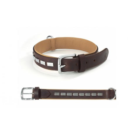 COLEIRA COURO ESTRELA CAST. 20/40