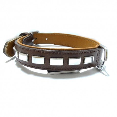 COLEIRA COURO ESTRELA CAST. 30/63