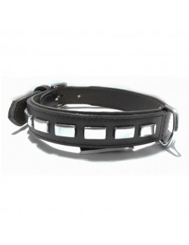 COLEIRA COURO MINHO PRETA 20/50