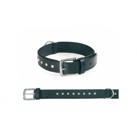 COLEIRA COURO C/BRIL. PRETA 20/50