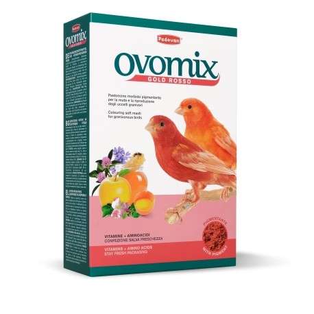 OVOMIX GOLD ROSSO | ALIMENTO COMPLEMENTAR P/AVES GRANÍVORAS VERMELHAS - 1KG