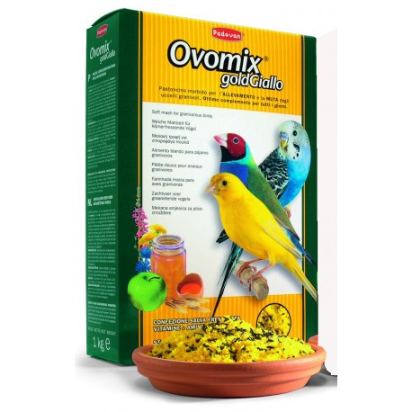 OVOMIX GOLD GIALLO | ALIMENTO COMPLEMENTAR P/AVES GRANÍVORAS - 1KG
