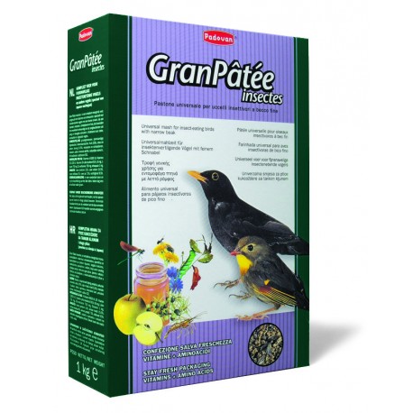 GRANPÂTÉE INSECTES | RAÇÃO COMPLETA P/PÁSSAROS INSETÍVOROS BICO FINO - 1KG