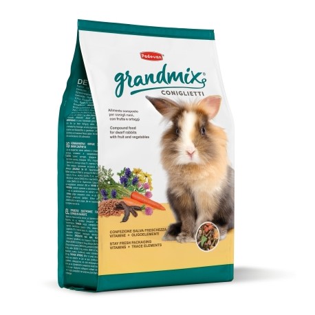 GRANDMIX CONIGLIETTI | RAÇÃO COMPOSTA P/COELHOS ANÕES ADULTOS - 3KG