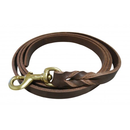 TRELA COURO MEI-GO EXIBIÇÃO ELITE CASTANHA - 16/200CM