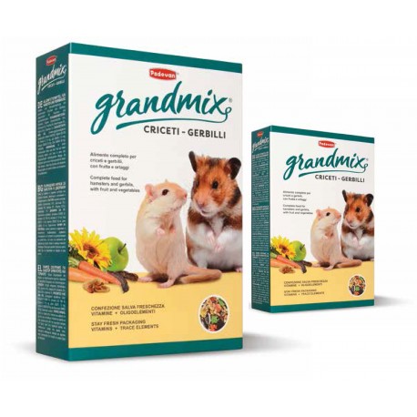 GRANDMIX CRICETI - GERBILLI | RAÇÃO COMPLETA P/HAMSTERS E GERBO - 1KG