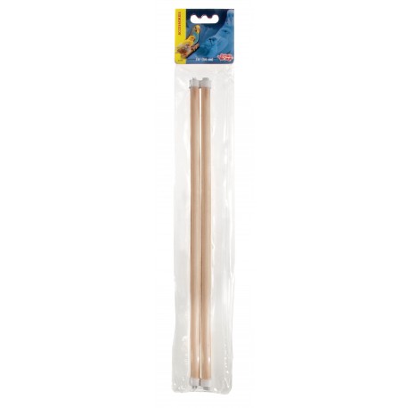 POLEIRO DE MADEIRA C/ENCAIXE PLÁSTICO | ACESSÓRIOS LIVING WORLD - 35CM X  Ø10MM / 2UN