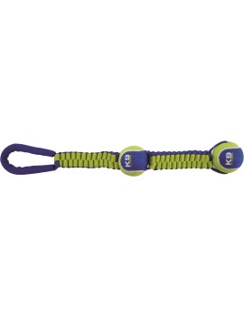 K9 FITNESS BY ZEUS | PEGA COM TORÇÃO EM NYLON COM 2 BOLAS DE TÊNIS - 50,8CM