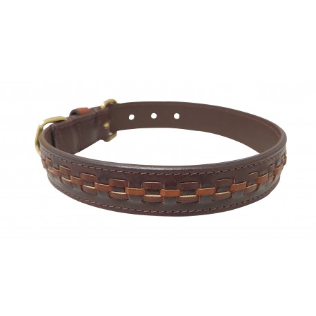 COLEIRA COURO MEI-GO | ELITE ARTESANAL CASTANHA - 63CM / 30MM