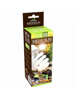 MEGA SUN 2.0 - 26W REPTILES PLANET | LÂMPADA DE CASQUILHO - BAIXA RADIAÇÃO UVB