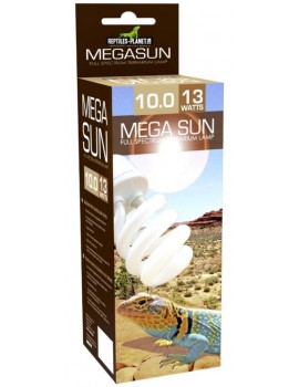 MEGA SUN 10.0 - 13W REPTILES PLANET | LÂMPADA DE CASQUILHO - BAIXA RADIAÇÃO UVB