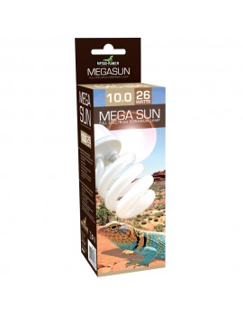 MEGA SUN 10.0 - 26W REPTILES PLANET | LÂMPADA DE CASQUILHO - BAIXA RADIAÇÃO UVB
