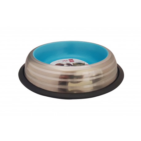 COMEDOURO ANTI-DERRAPANTE FLUORESCENTE AZUL - 0.45L