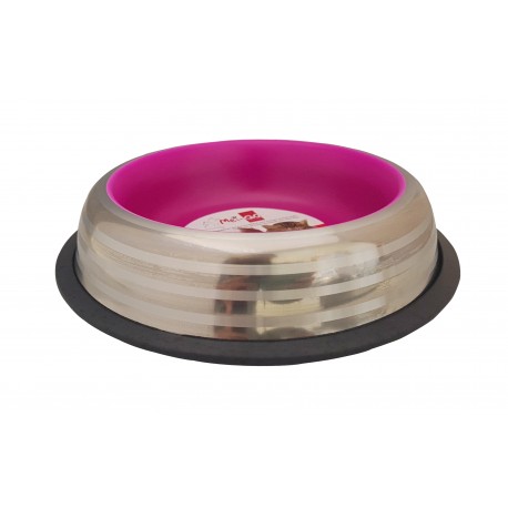COMEDOURO ANTI-DERRAPANTE FLUORESCENTE ROSA - 1.80L