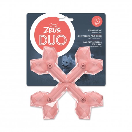 ZEUS DUO OSSOS CRUZADOS | SABOR A FRANGO - ROSA / 15x3,5x15CM