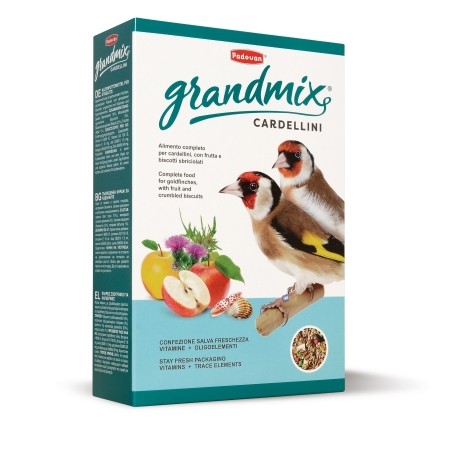 GRANDMIX CARDELLINI PADOVAN | RAÇÃO COMPLETA COM FRUTOS PARA PINTASSILGOS - 800GR