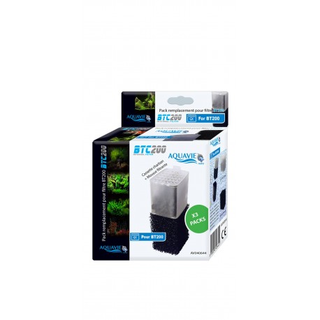 CARTUCHOS AQUAVIE | MASSA FILTRANTE CARVÃO+ESPUMA PARA FILTRO BT200 - 3UN