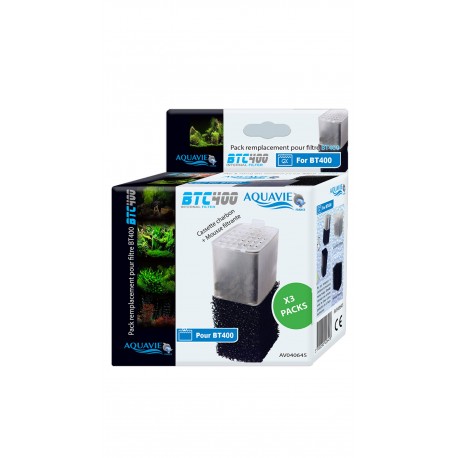 CARTUCHOS AQUAVIE | MASSA FILTRANTE CARVÃO+ESPUMA PARA FILTRO BT400 - 3UN