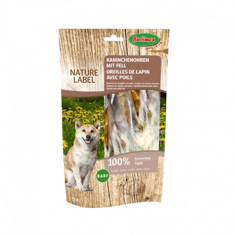 NATURE LABEL BUBIMEX | ORELHAS DE COELHO COM PELO - 100G / 7UN