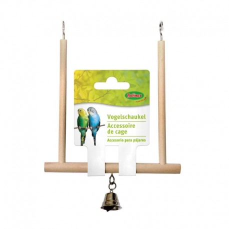 BRINQUEDO PÁSSAROS BUBIMEX | BALOIÇO DE MADEIRA COM SINO - 12x13CM
