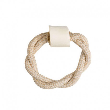 NATURE LABEL BUBIMEX | ANEL EM JUTA/ALGODÃO RECICLADO COM OSSO - Ø10CM