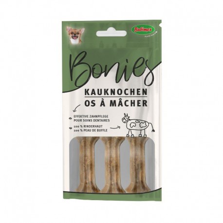 BONIES BUBIMEX | OSSOS MASTIGÁVEIS DE COURO CRU DE BOVINO 100% NATURAL - 5CM / 10x (20pcs/caixa)