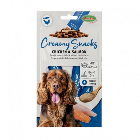 CREAMY SNACKS BUBIMEX | SNACK CREMOSO FRANGO & SALMÃO - 60GR x 4UN