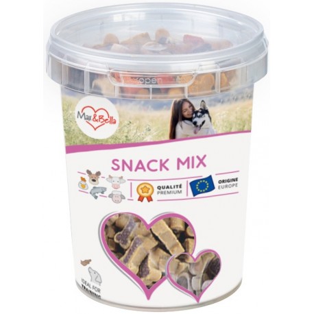 SNACK MAX&BELLA | MIX FRANGO, CORDEIRO, SALMÃO & VACA - 300G