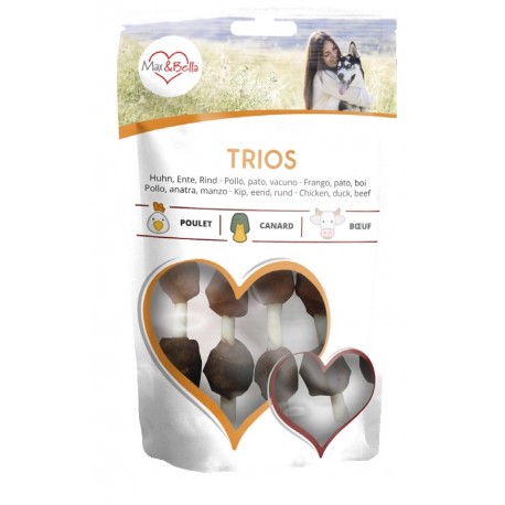 ROLINHOS MAX&BELLA | COM FRANGO, PATO E CARNE DE VACA - 12CM / 100G