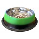 COMEDOURO INOX BASE ANTIDERRAPANTE | VERDE - 1,80L