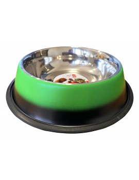 COMEDOURO INOX BASE ANTIDERRAPANTE | VERDE - 1,80L