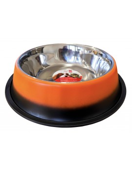 COMEDOURO INOX BASE ANTIDERRAPANTE | LARANJA - 2,80L