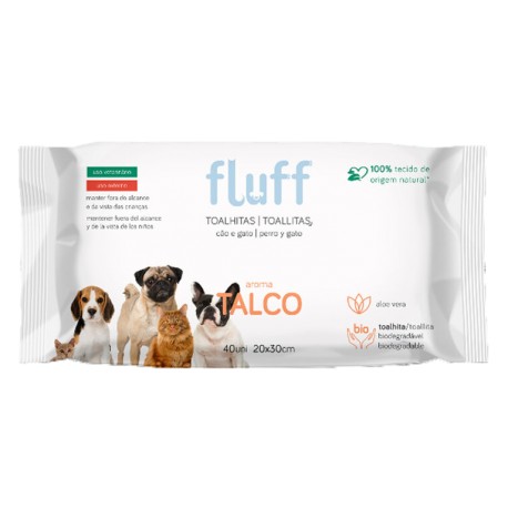 TOALHITAS HÚMIDAS FLUFF | TALCO - 40UN / 20 x 30CM