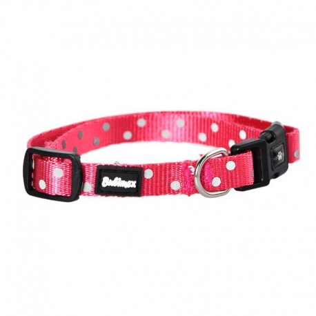 COLEIRA AJUSTÁVEL E REFLECTORA BUBIMEX | ROSA - 15MM x 30/45CM