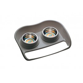 COMEDOURO DUPLO INOX C/BASE, 0.40L