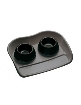 COMEDOURO DUPLO PLÃSTICO C/BASE, 1.3L