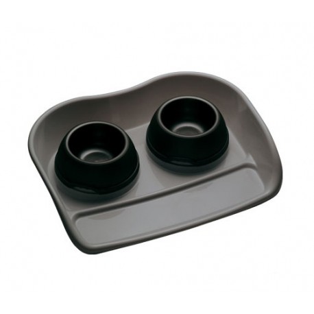 COMEDOURO DUPLO PLÃSTICO C/BASE, 1.3L