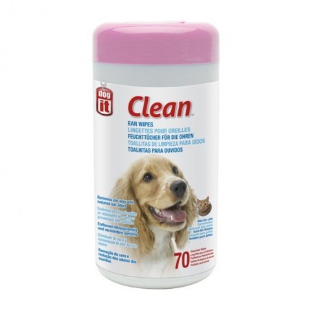 DOGIT CLEAN EAR WIPES | TOALHETES HÚMIDOS P/OUVIDOS - 70UN