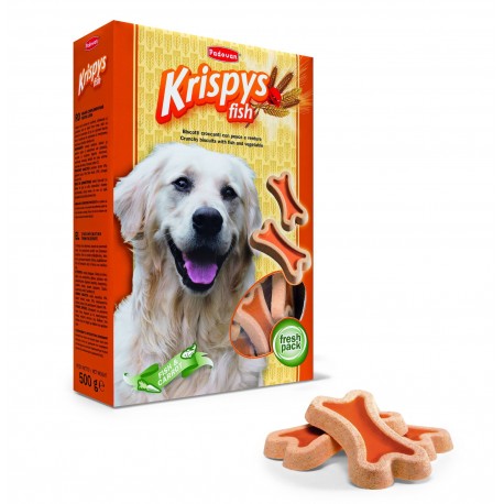 KRISPYS FISH | BISCOITOS CROCANTES C/PEIXE E VEGETAIS P/CÃES - 400GR