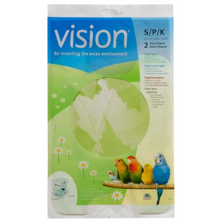 PAPEL PARA GAIOLAS VISION S - 43 X 33 CM 2UN