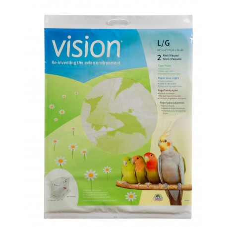 PAPEL PARA GAIOLAS VISION L - 72 X 36 CM 2UN