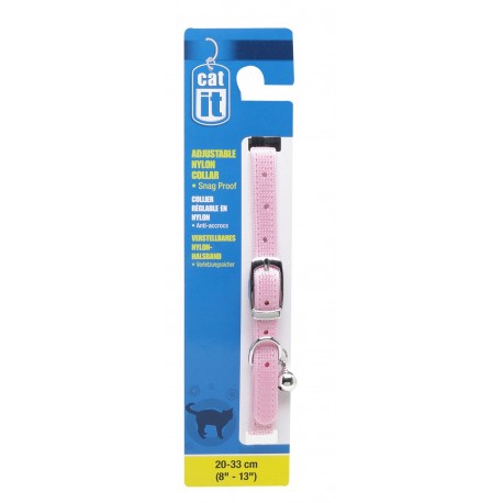 COLEIRA AJUSTÁVEL LISA 20/33CM, ROSA