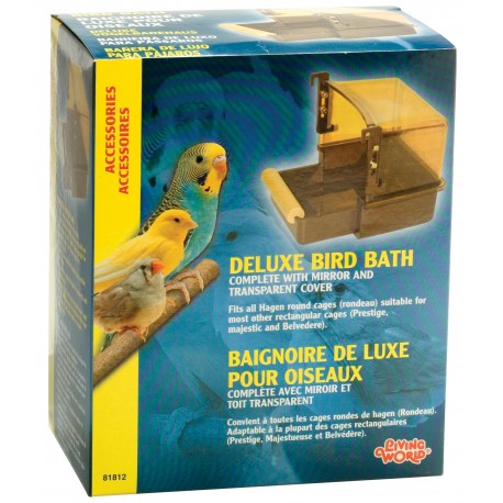BANHEIRA EXTERIOR DELUXE C/ESPELHO P/PÁSSAROS | ACESSÓRIOS LIVING WORLD