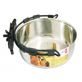 COMEDOURO EM AÇO INOXIDÁVEL C/CLIPE P/PÁSSAROS | ACESSÓRIOS MEI-GO - 0,30L