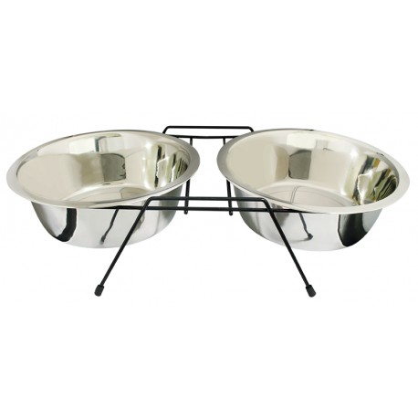 Comedouro em inox duplo 2x2.8L