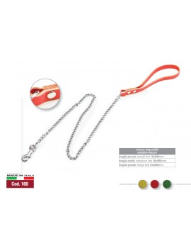 TRELA CROMADA C/PEGA EM COURO COLORIDO 25X800MM